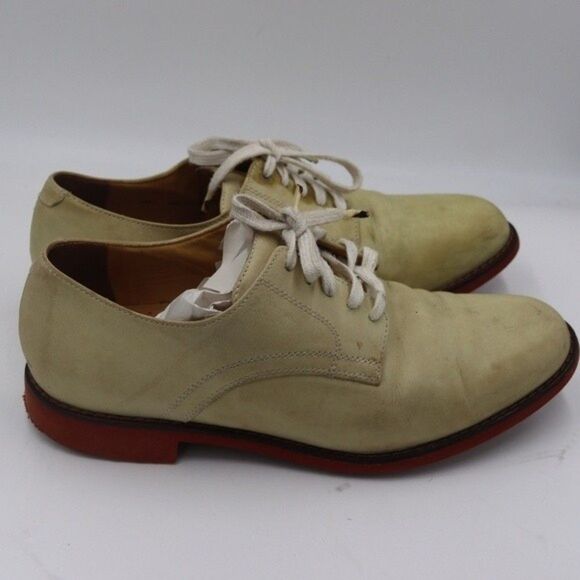 Cole Haan Vintage Cream Leather Oxford Shoes Mens 9.5 Brown Sole - Picture 9 of 16